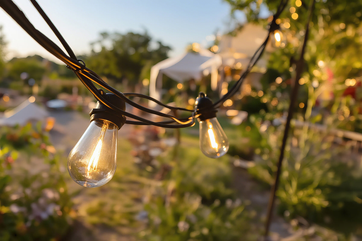 10m Solar LED Vintage Festoon Outdoor Bulb String Light - Maeve Living