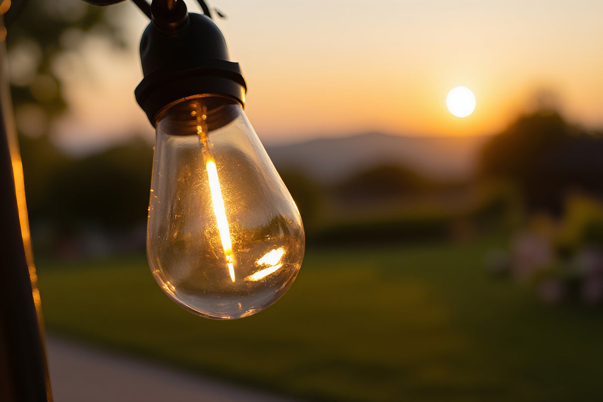 10m Solar LED Vintage Festoon Outdoor Bulb String Light - Maeve Living