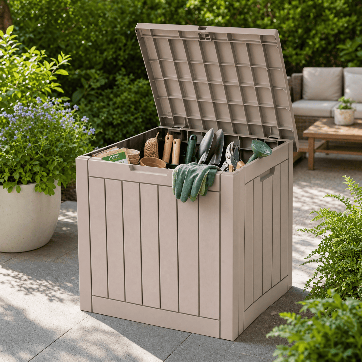 118L Portola Weather-Resistant Outdoor Resin Storage Box - Maeve Living
