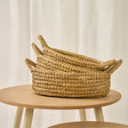 3-Piece Oval Tray Baskets Set - Maeve Living