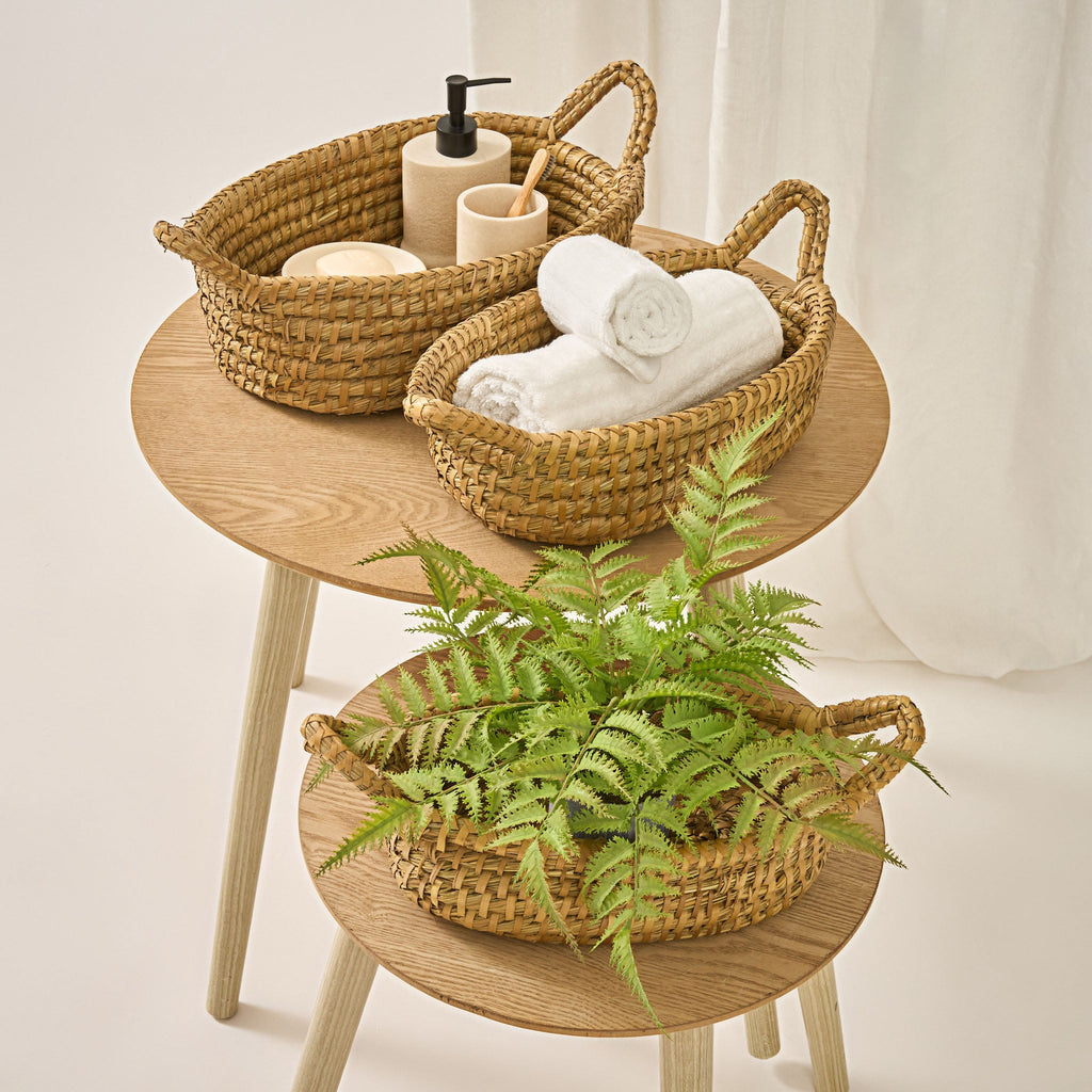 3-Piece Oval Tray Baskets Set - Maeve Living