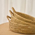 3-Piece Oval Tray Baskets Set - Maeve Living