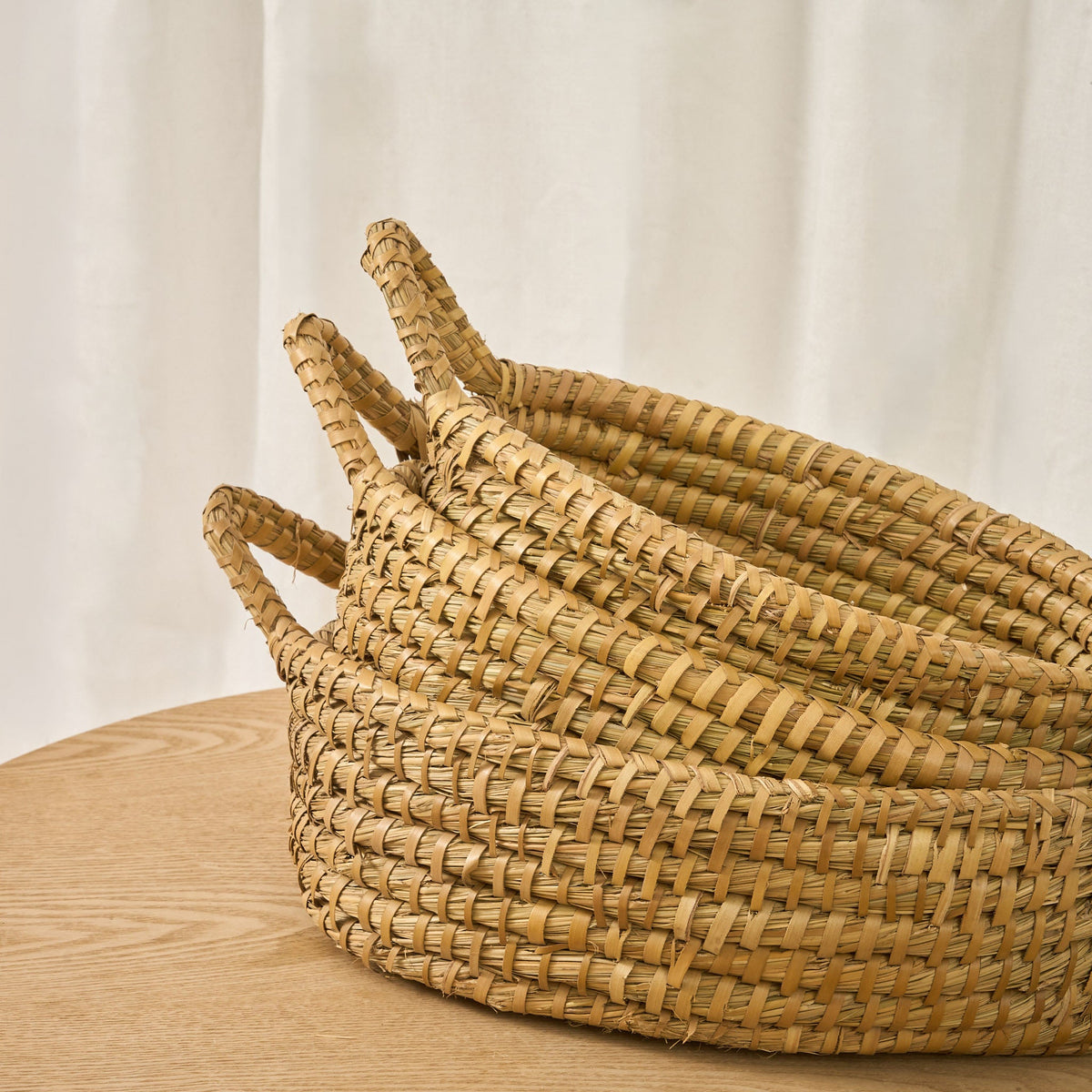 3-Piece Oval Tray Baskets Set - Maeve Living