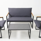 4-Piece Charcoal Patio Sofa Set - Maeve Living
