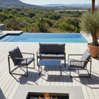 4-Piece Charcoal Patio Sofa Set - Maeve Living