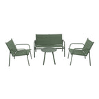 4-Piece Weather-Resistant Padded Steel Patio Set - Maeve Living