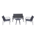 4-Piece Weather-Resistant Padded Steel Patio Set - Maeve Living