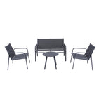 4-Piece Weather-Resistant Padded Steel Patio Set - Maeve Living