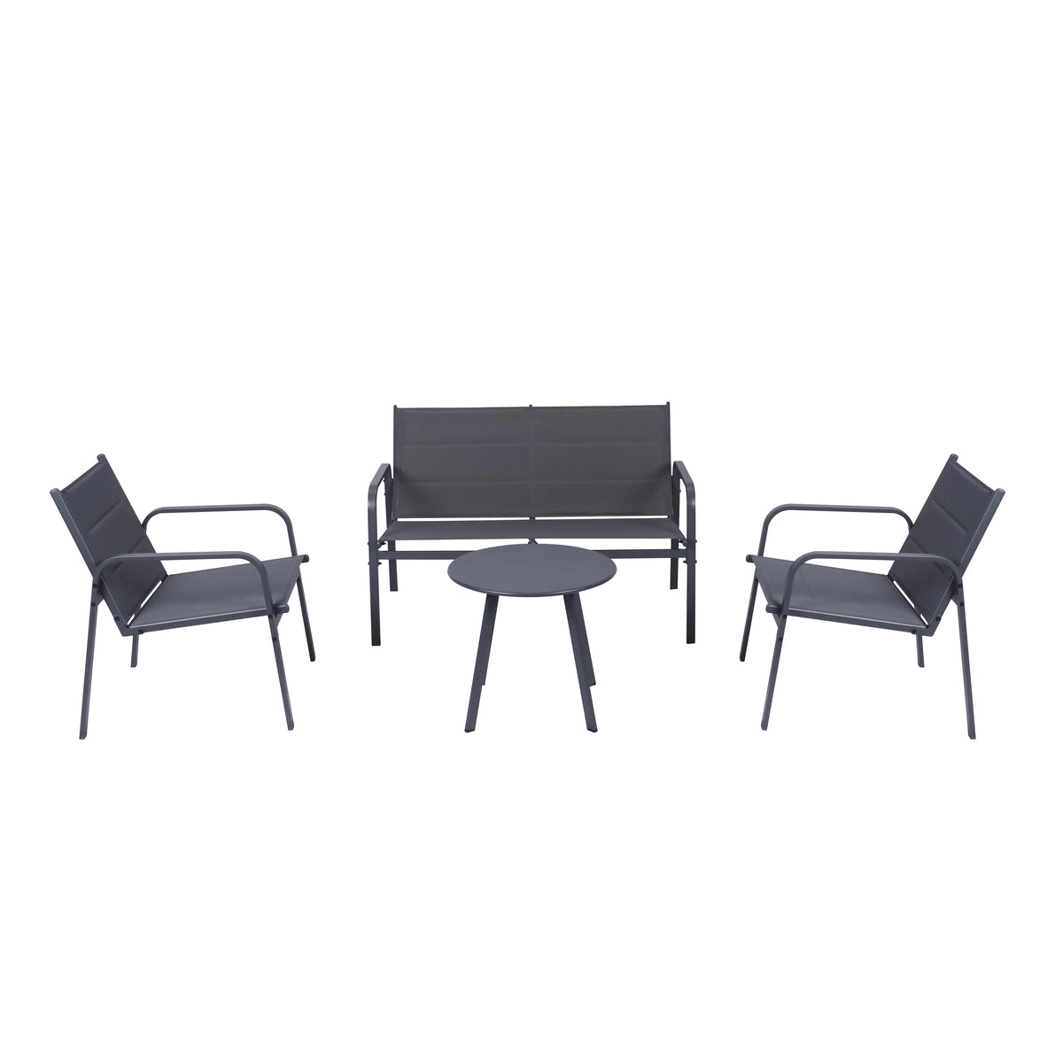 4-Piece Weather-Resistant Padded Steel Patio Set - Maeve Living