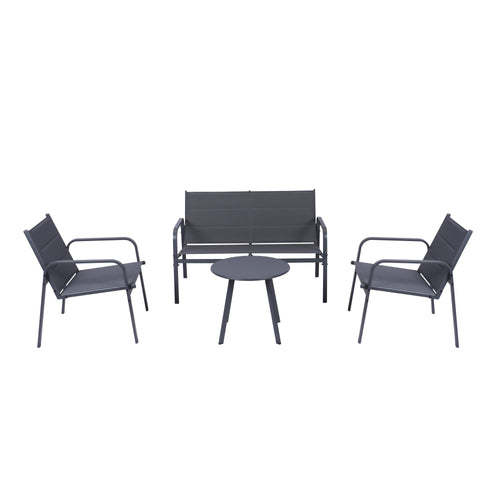 4-Piece Weather-Resistant Padded Steel Patio Set - Maeve Living