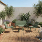 4-Piece Weather-Resistant Padded Steel Patio Set - Maeve Living