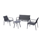 4-Piece Weather-Resistant Padded Steel Patio Set - Maeve Living