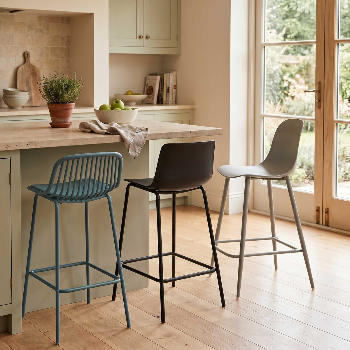4x Modern Classic Bar Chairs - Maeve Living