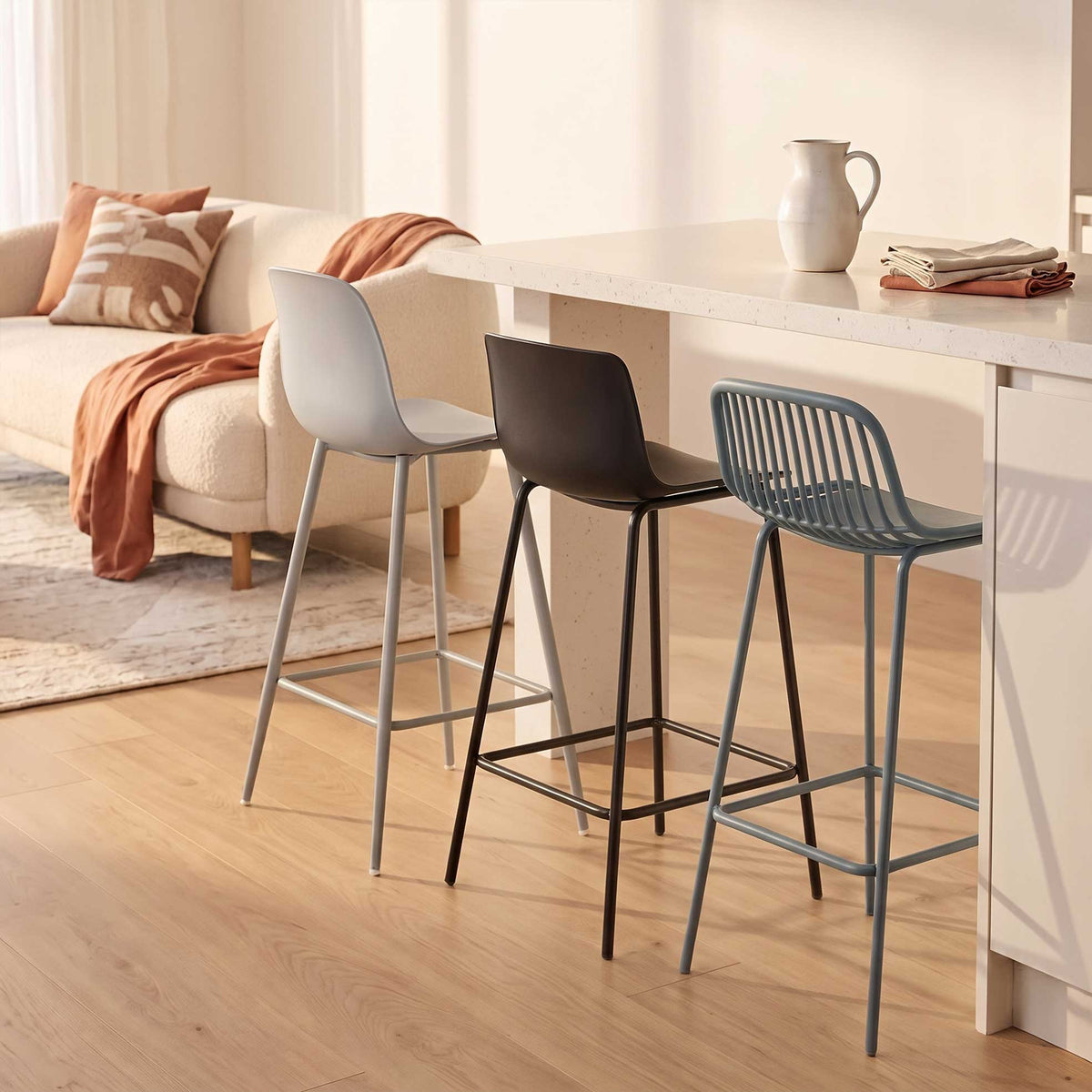 4x Modern Classic Bar Chairs - Maeve Living