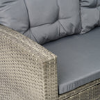 6-Piece Rattan Cushioned Patio Set with Glass Table - Maeve Living