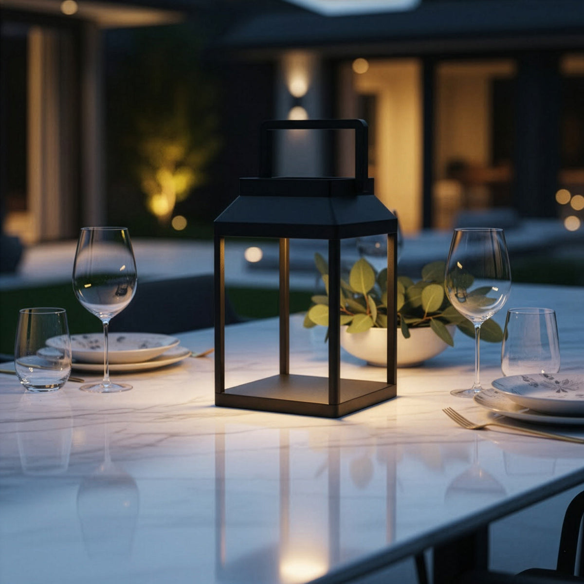 Aluminium Solar Rechargeable Lantern - Maeve Living