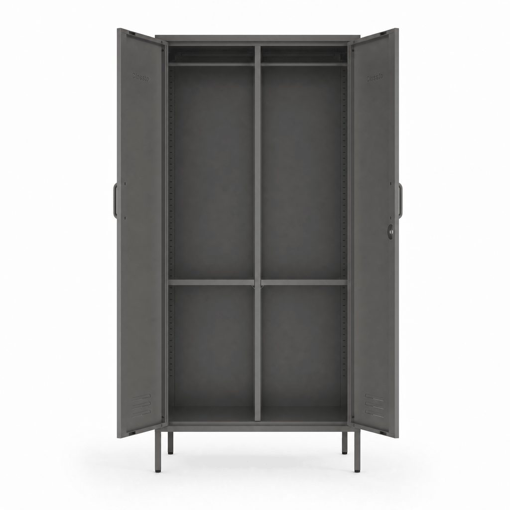 Bloom Two-Door Metal Wardrobe - Maeve Living