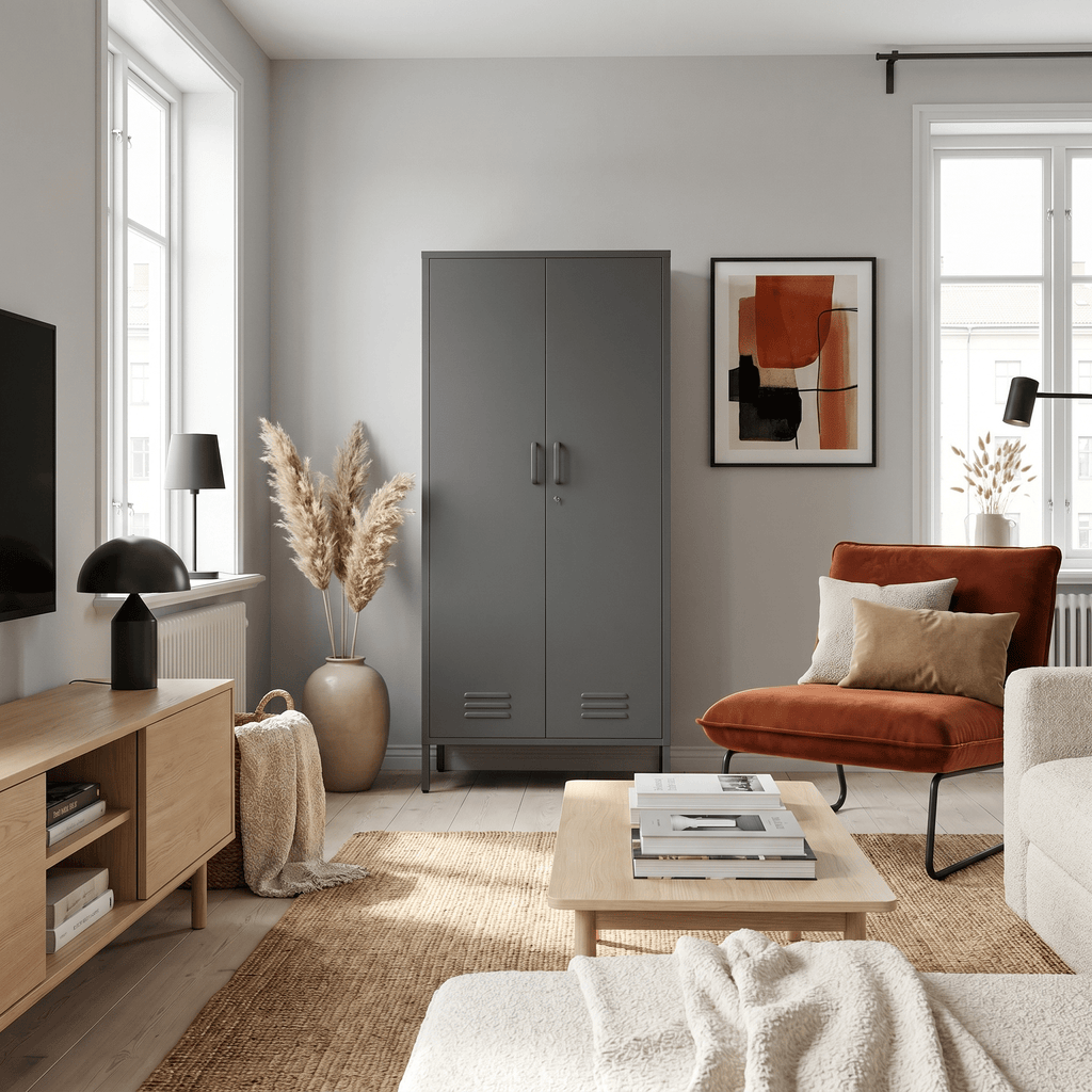 Bloom Two-Door Metal Wardrobe - Maeve Living