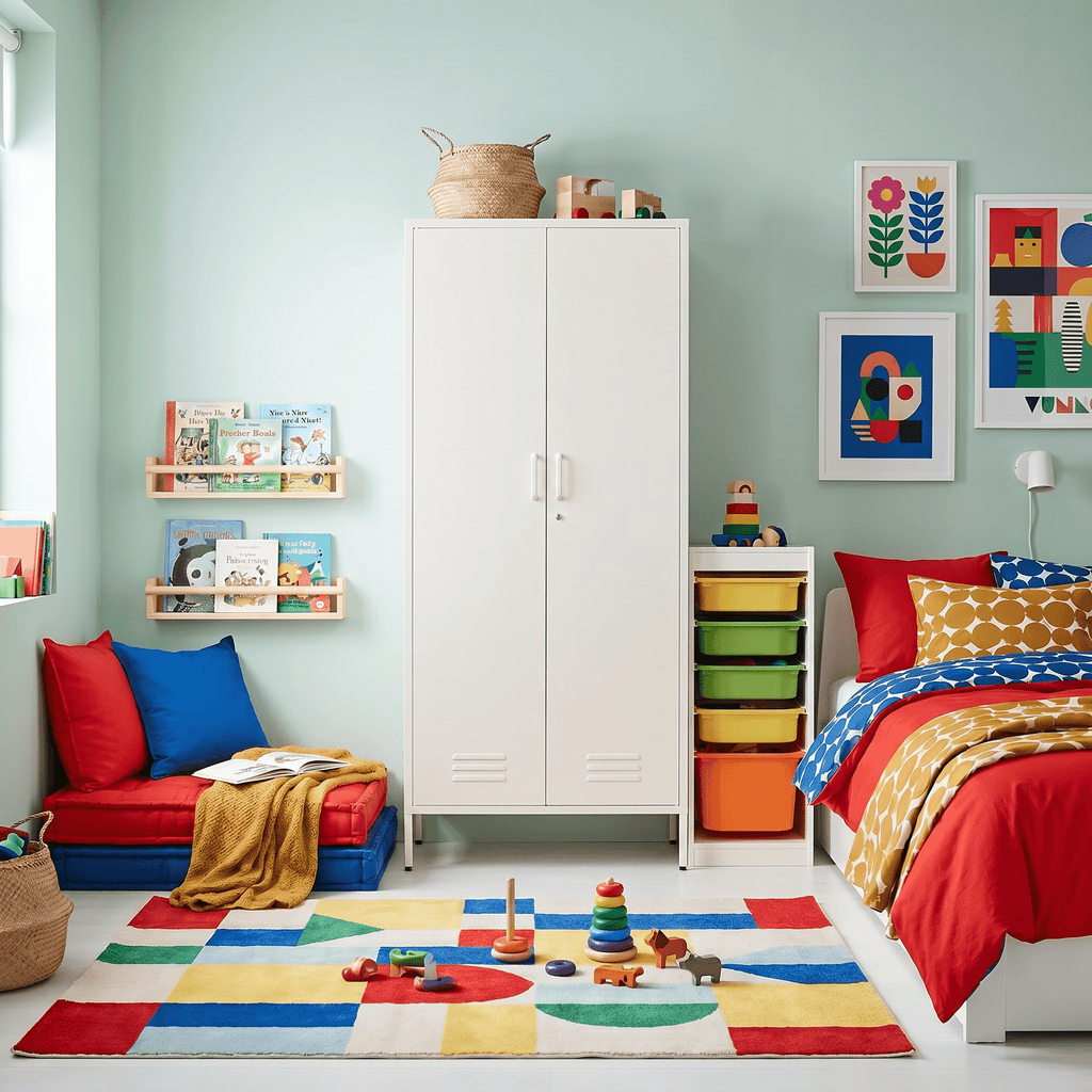 Bloom Two-Door Metal Wardrobe - Maeve Living