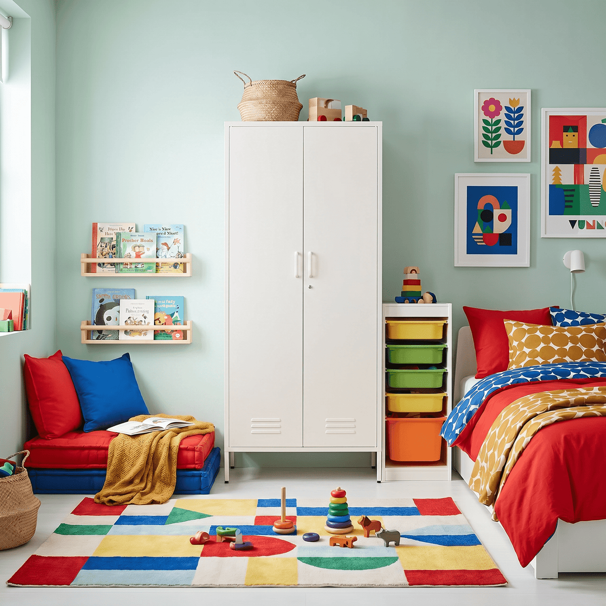 Bloom Two-Door Metal Wardrobe - Maeve Living