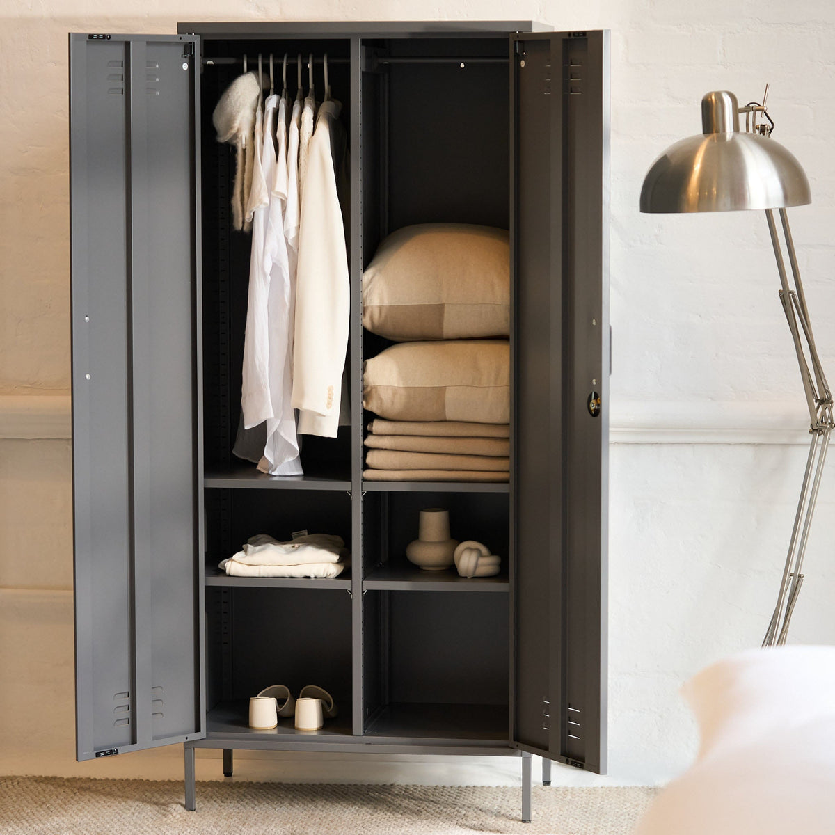 Bloom Two-Door Metal Wardrobe - Maeve Living