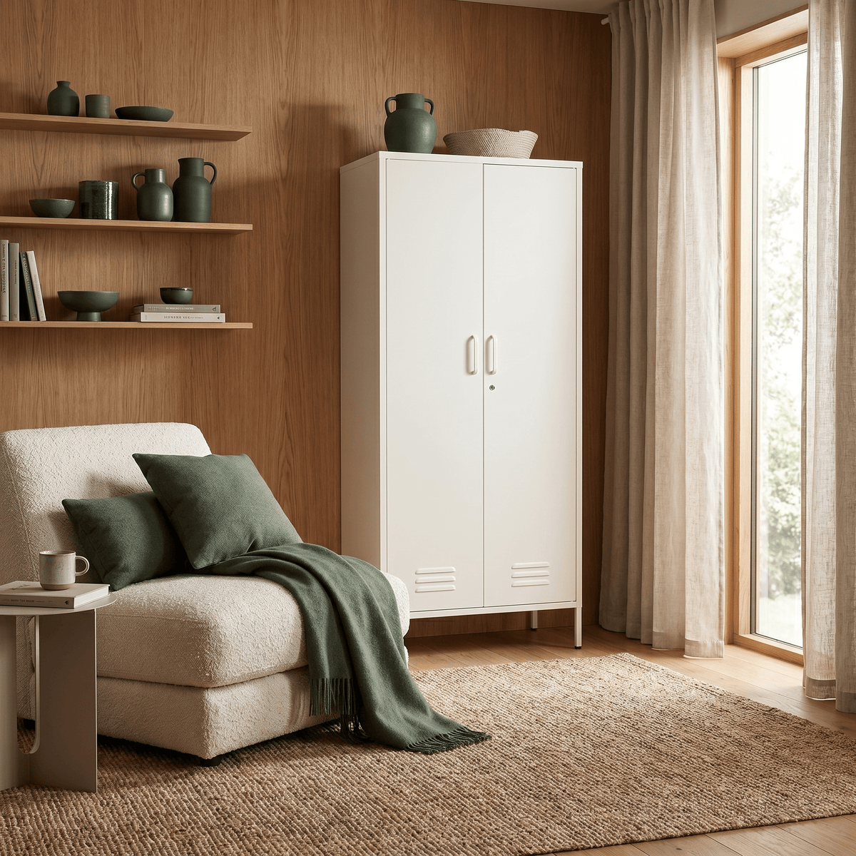 Bloom Two-Door Metal Wardrobe - Maeve Living