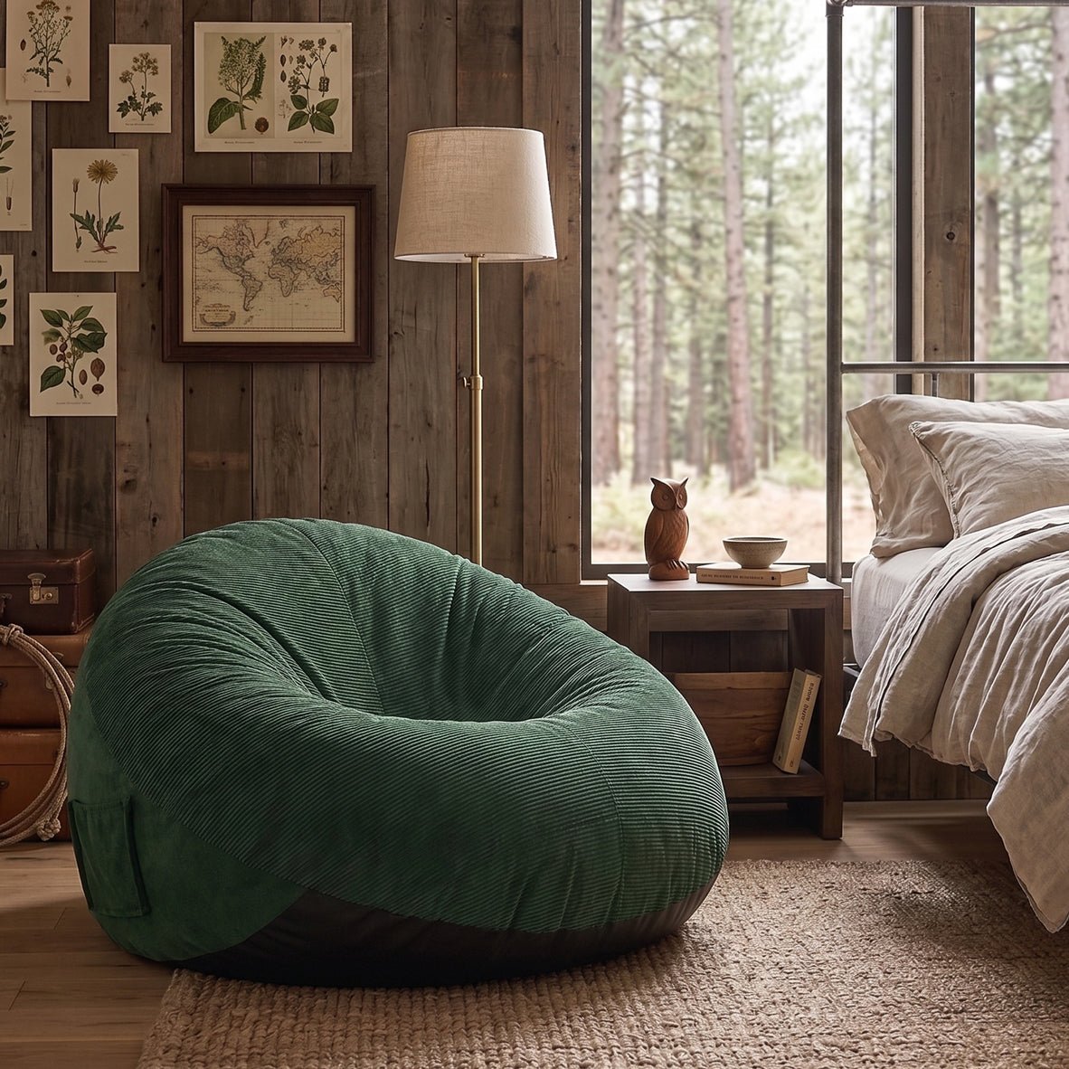 Corduroy Indoor Foam Beanbag - Maeve Living