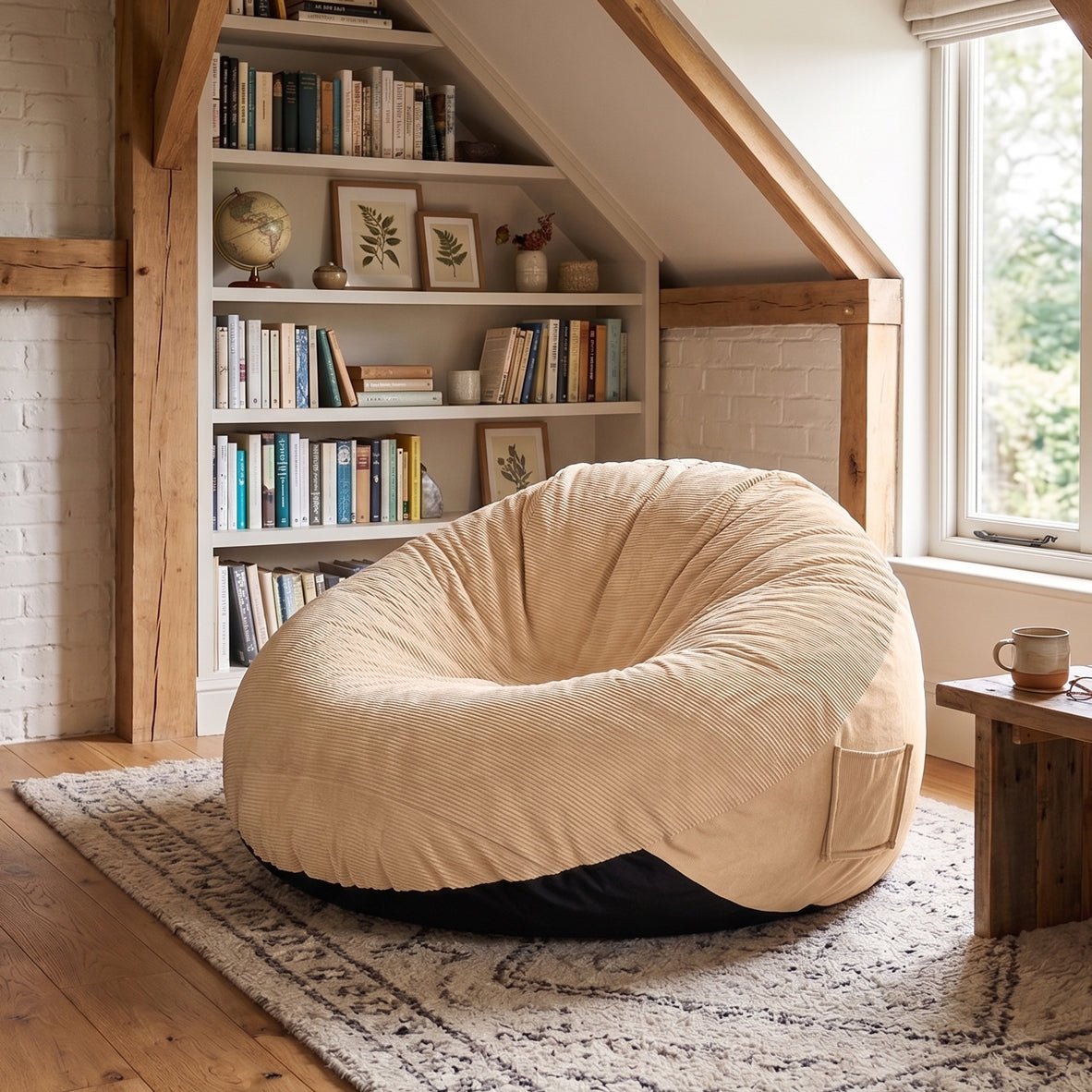 Corduroy Indoor Foam Beanbag - Maeve Living