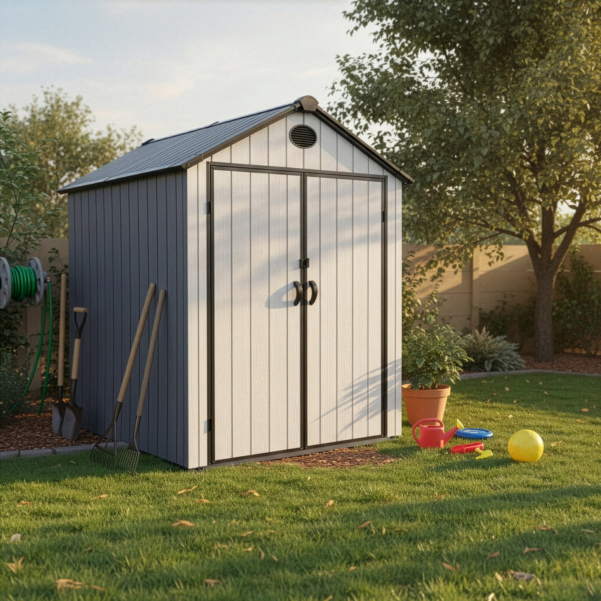 Double Door UV-Stabilised Outdoor Garden Storage Shed - Maeve Living