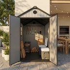 Double Door UV-Stabilised Outdoor Garden Storage Shed - Maeve Living
