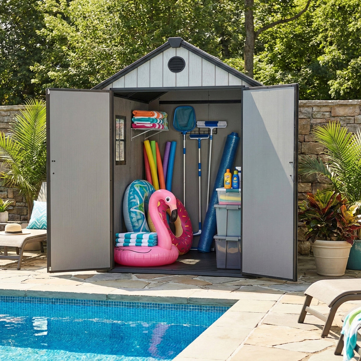 Double Door UV-Stabilised Outdoor Garden Storage Shed - Maeve Living