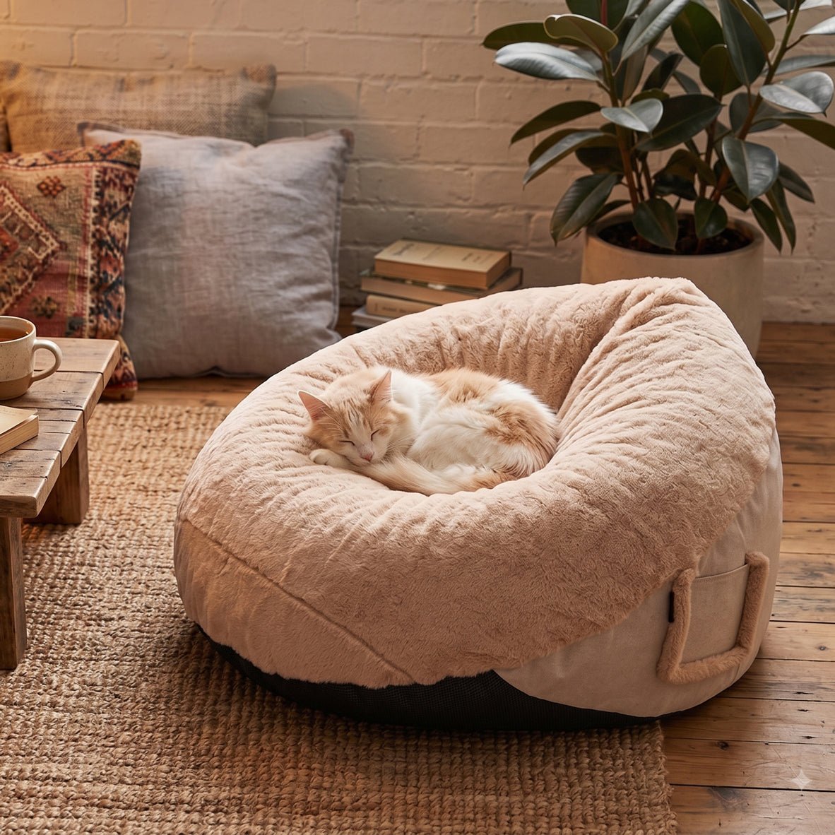 Faux Fur Indoor Foam Beanbag - Maeve Living