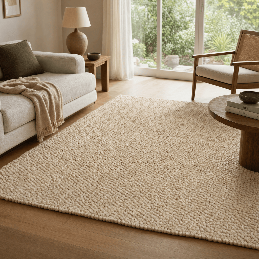 Hand Woven Chunky Wool Loop Rug - Maeve Living
