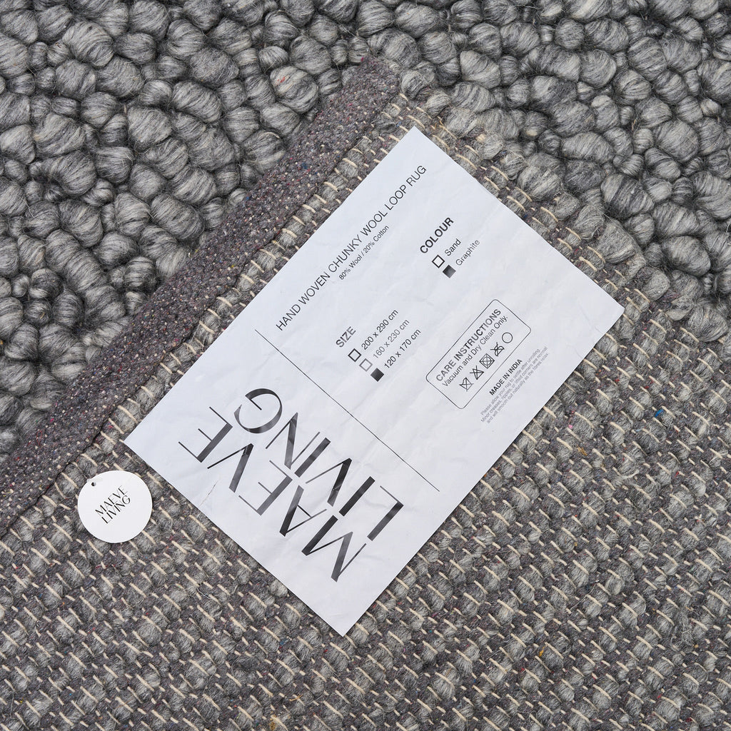 Hand Woven Chunky Wool Loop Rug - Maeve Living