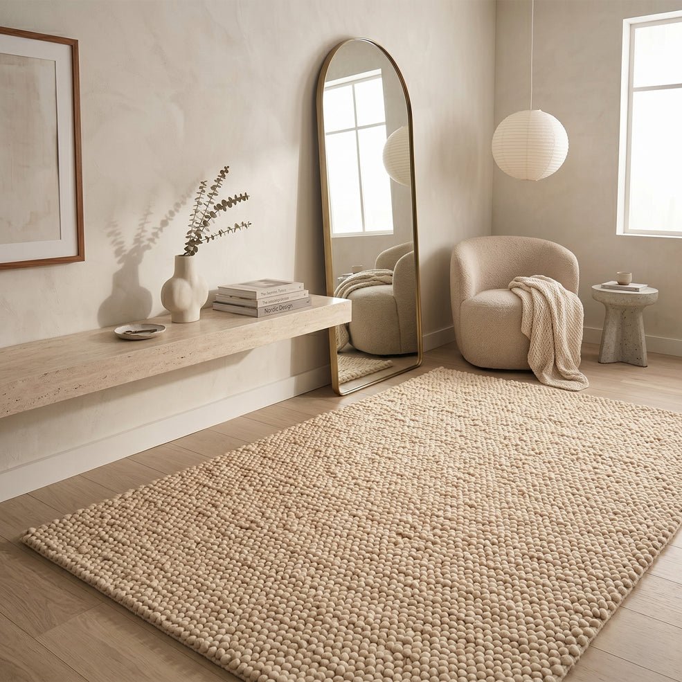 Hand Woven Chunky Wool Loop Rug - Maeve Living