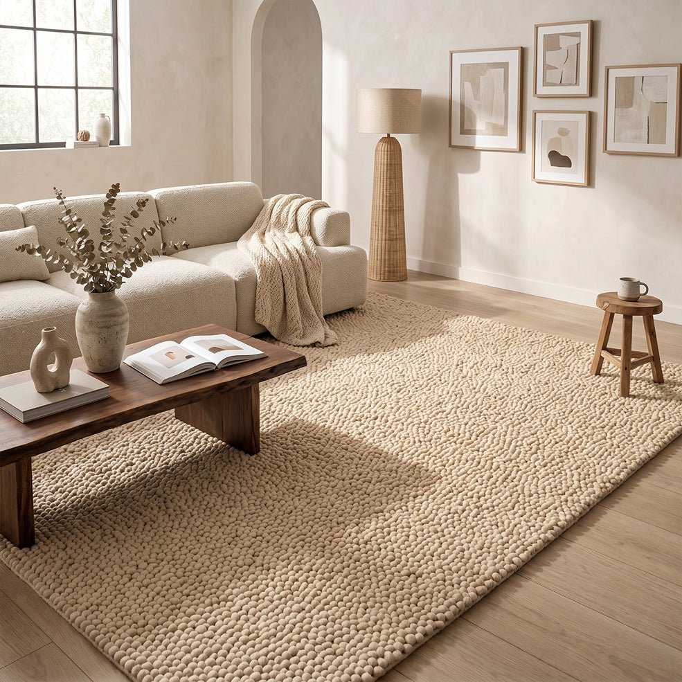 Hand Woven Chunky Wool Loop Rug - Maeve Living