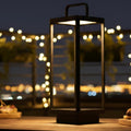 Matte Black Aluminum Outdoor Solar Lantern - Maeve Living