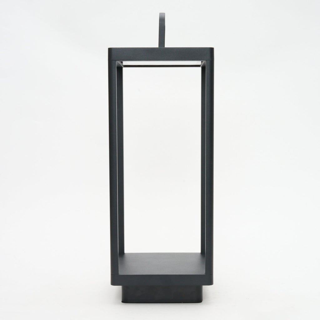 Matte Black Aluminum Outdoor Solar Lantern - Maeve Living