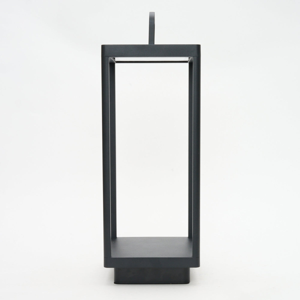 Matte Black Aluminum Outdoor Solar Lantern - Maeve Living