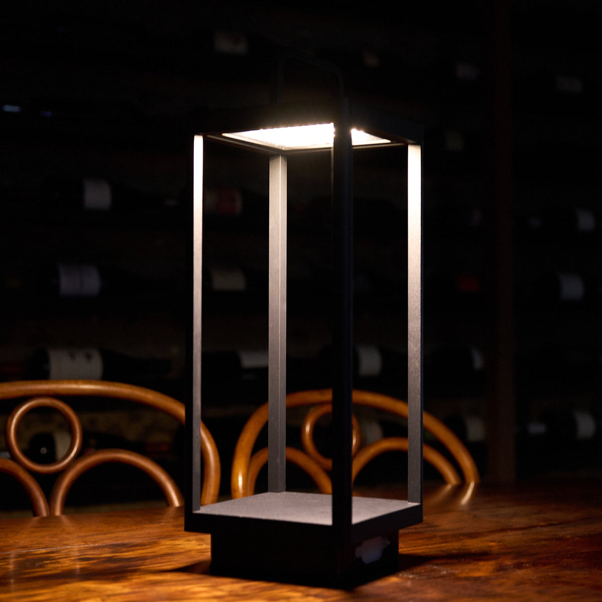 Matte Black Aluminum Outdoor Solar Lantern - Maeve Living