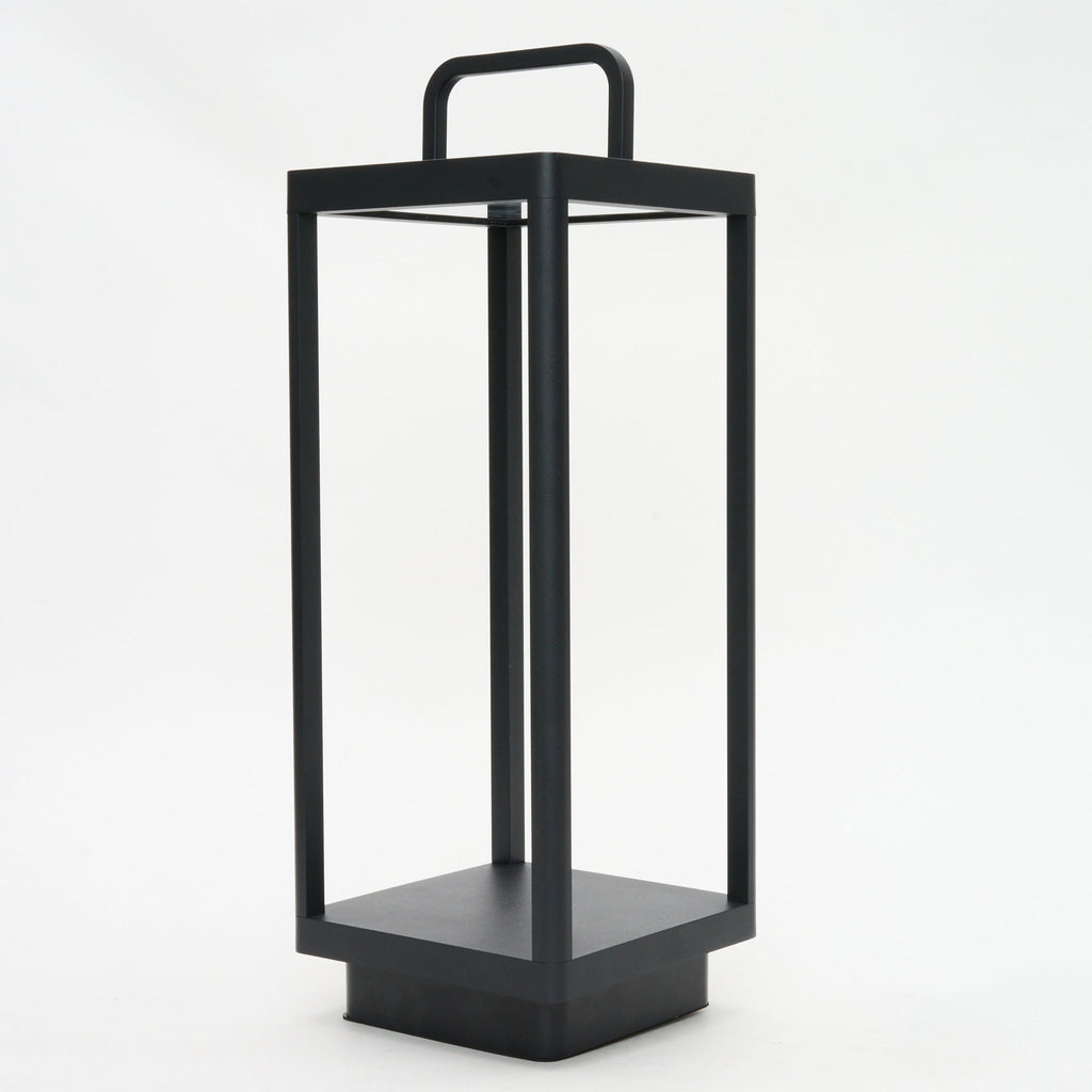 Matte Black Aluminum Outdoor Solar Lantern - Maeve Living