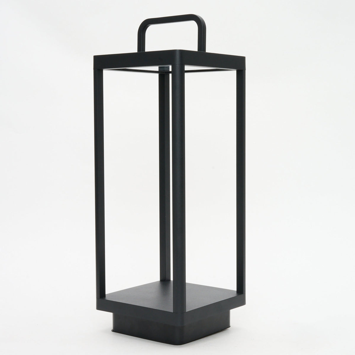 Matte Black Aluminum Outdoor Solar Lantern - Maeve Living