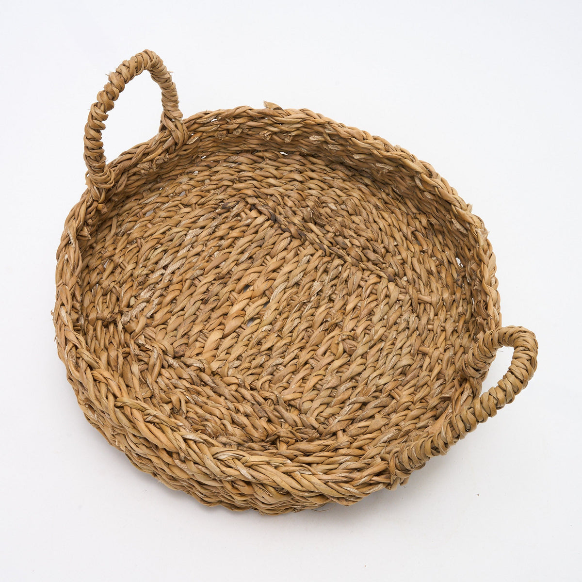 Round or Oval Woven Natural Tray Basket - Maeve Living