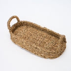 Round or Oval Woven Natural Tray Basket - Maeve Living