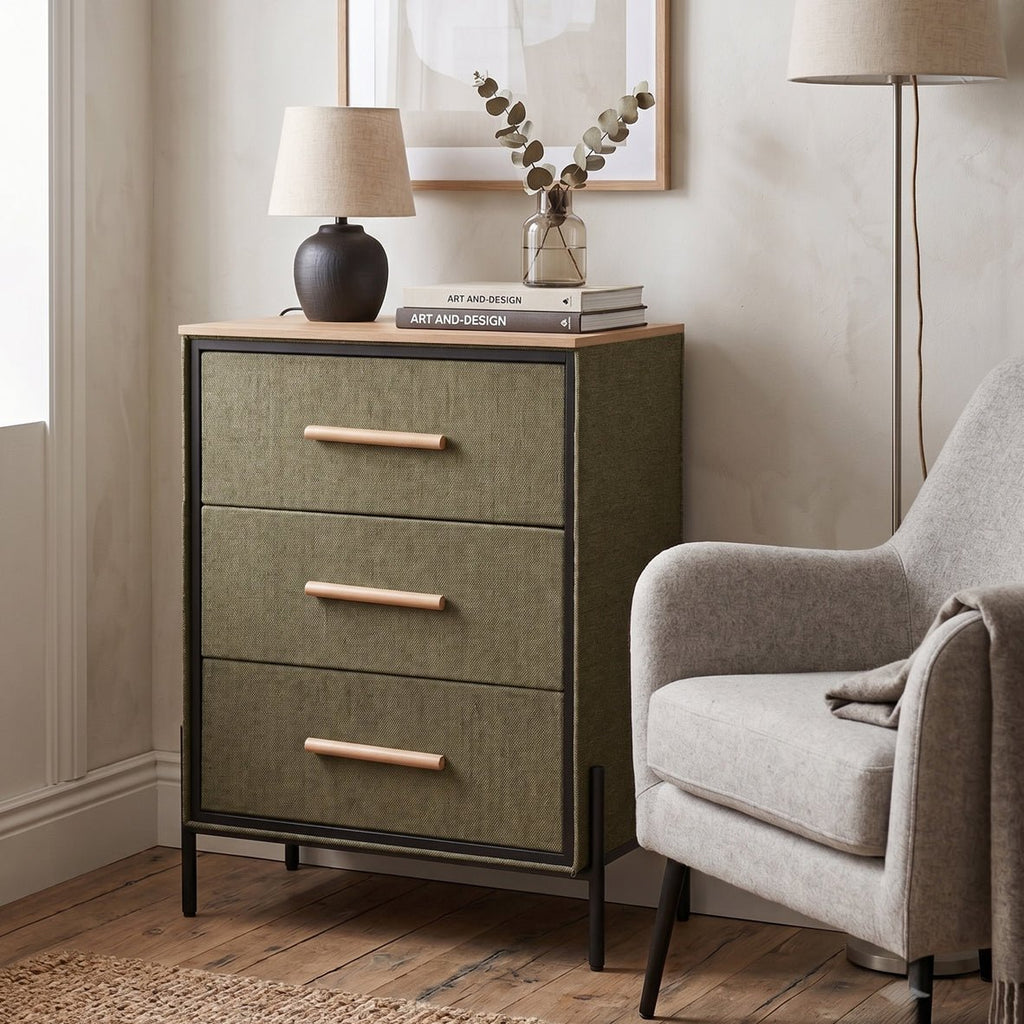 Three Drawer Milton Side Table - Maeve Living