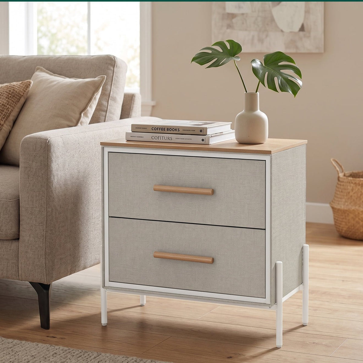 Two Drawer Milton Side Table - Maeve Living