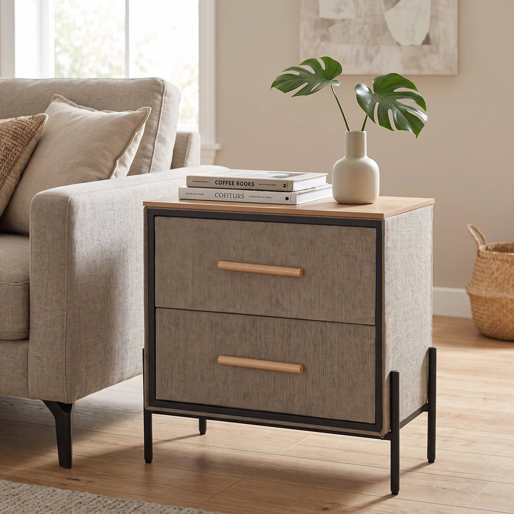 Two Drawer Milton Side Table - Maeve Living