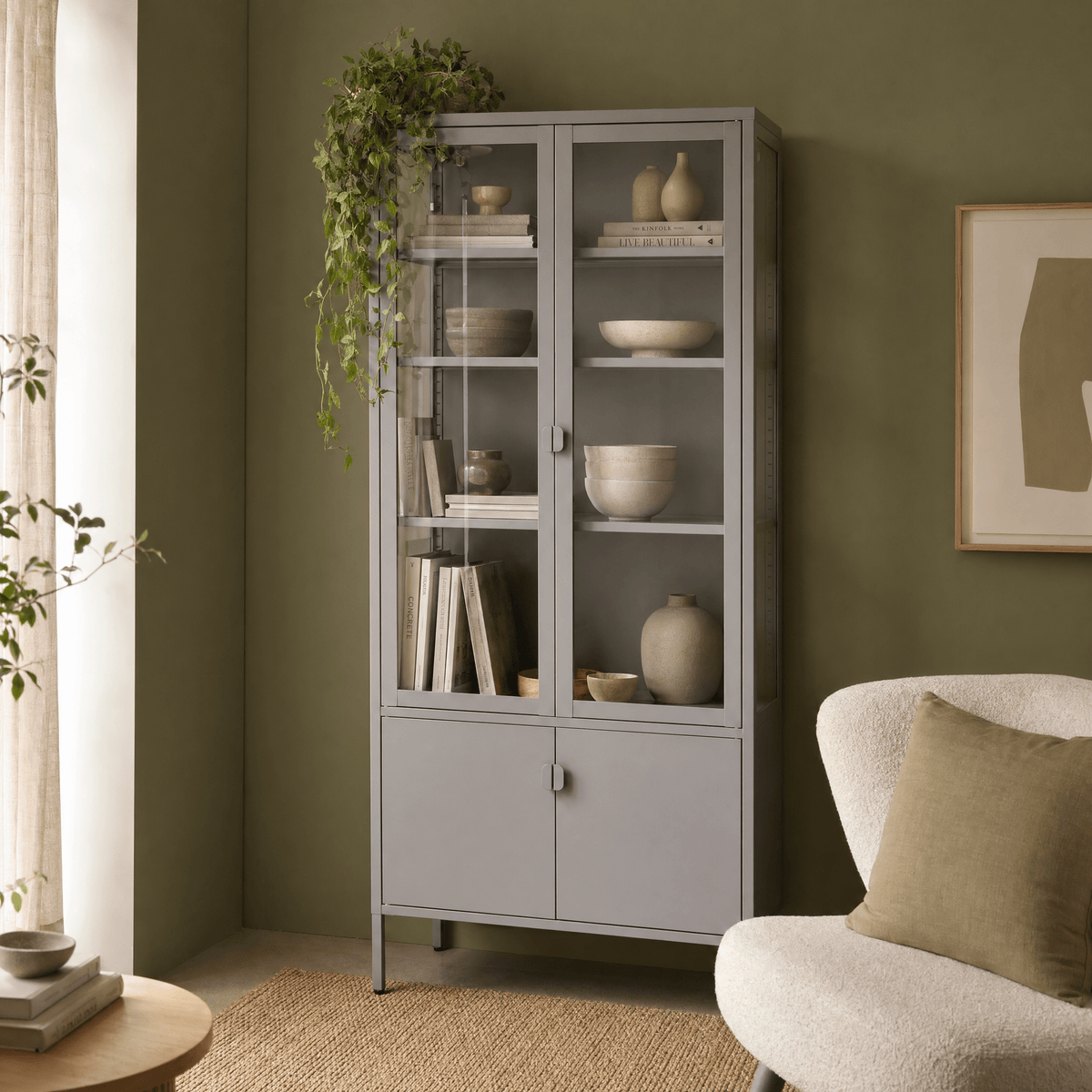 Willow Metal Display Storage Cabinet - Maeve Living