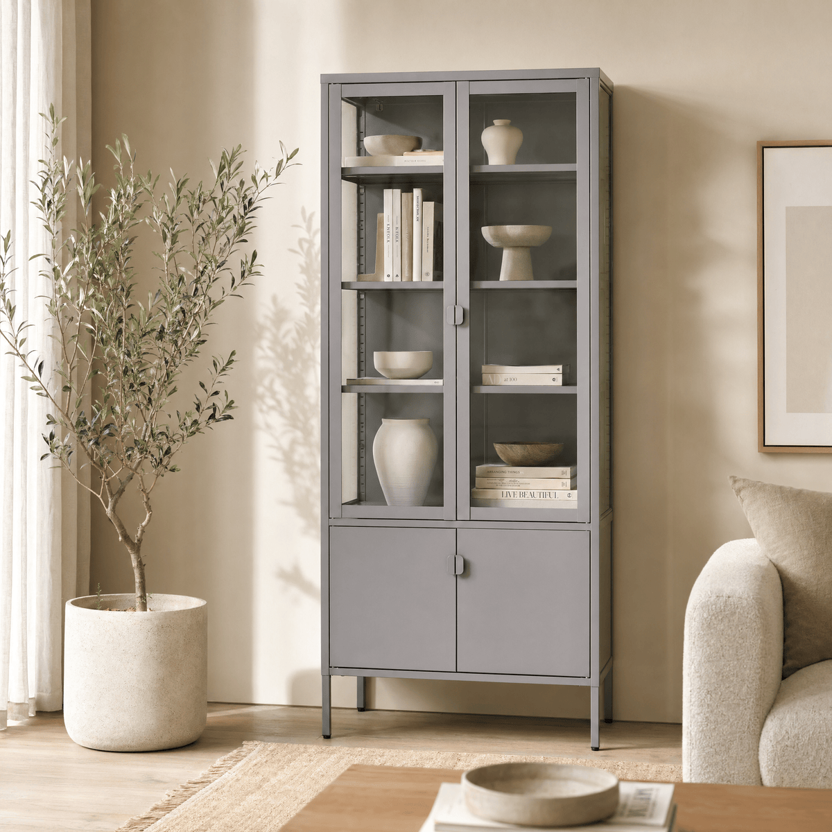 Willow Metal Display Storage Cabinet - Maeve Living
